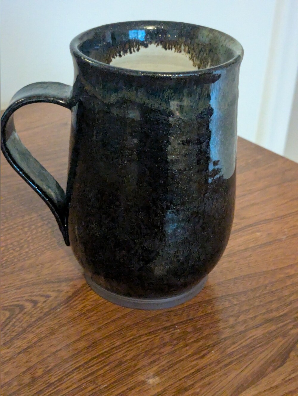 Black Glazed Large Handmade Pottery Mug